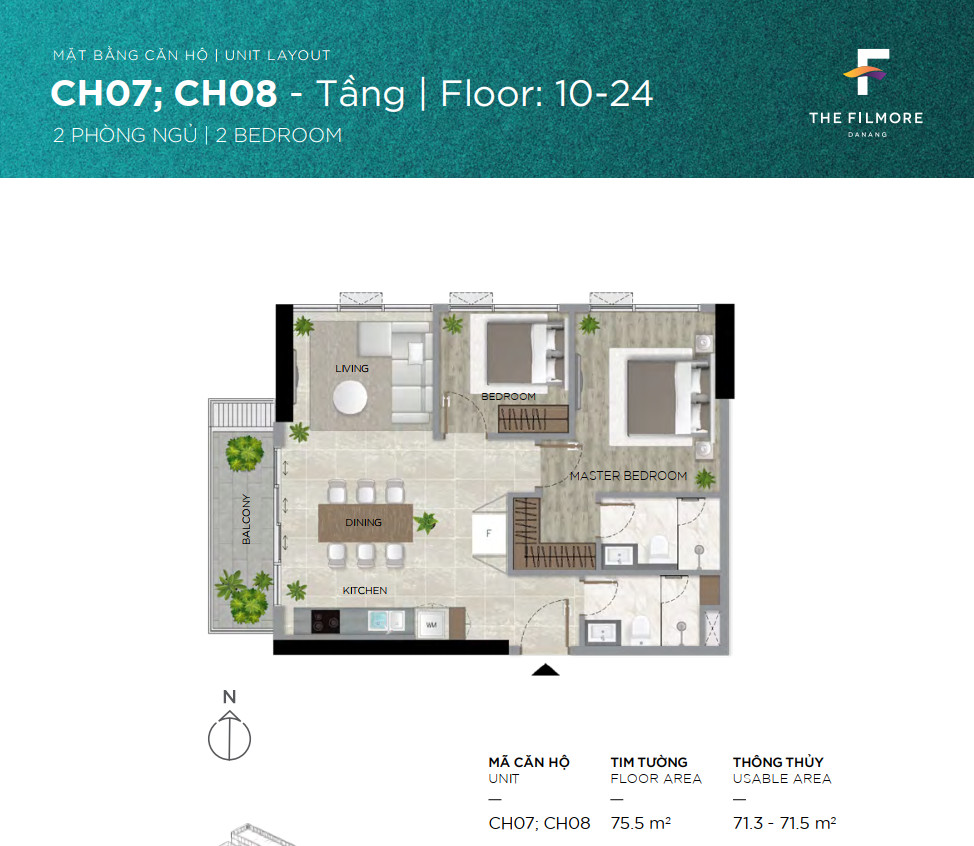2 bedrooms Condo in The Filmore Da Nang in Hai Chau, Da Nang, Vietnam No. 25879