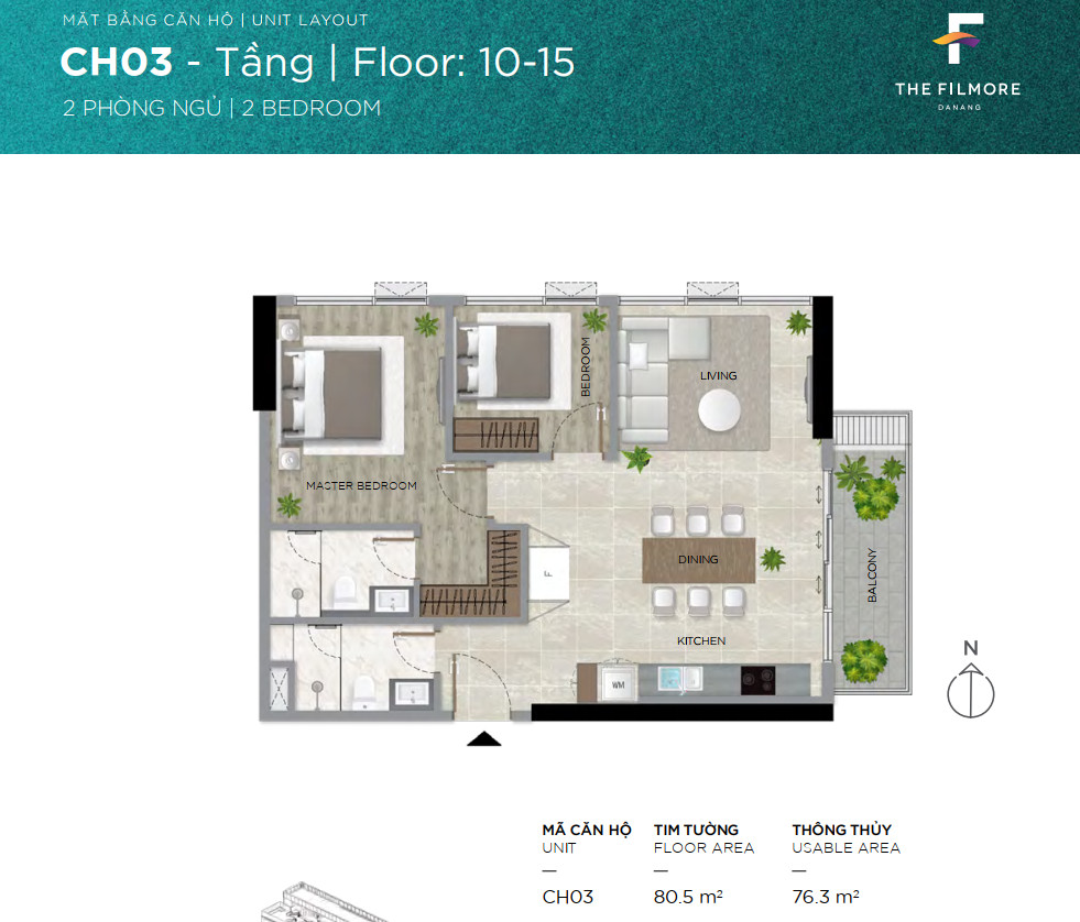 2 bedrooms Condo in The Filmore Da Nang in Hai Chau, Da Nang, Vietnam No. 25880