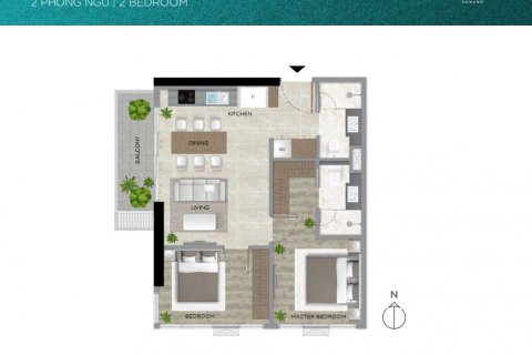 Кондоминиум  с 2 спальнями в The Filmore Da Nang в Хайтяу, Дананг ,  № 20510 15