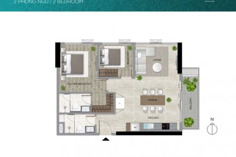 Кондоминиум  с 2 спальнями в The Filmore Da Nang в Хайтяу, Дананг ,  № 20510 10