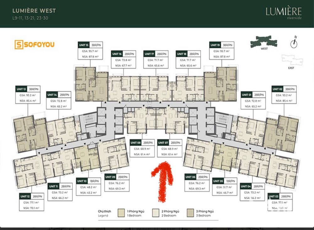 2 bedrooms Apartment in Lumiere Riverside in Thu Duc, Ho Chi Minh, Vietnam No. 23339